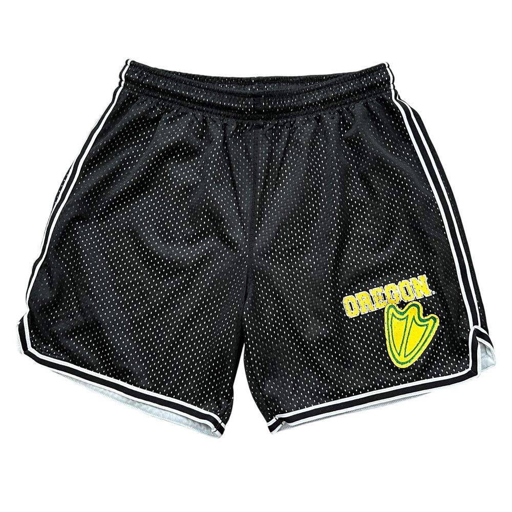 Oregon Ducks Black Mesh Unisex Basketball Gym‎ Athletic Shorts Size S Junior